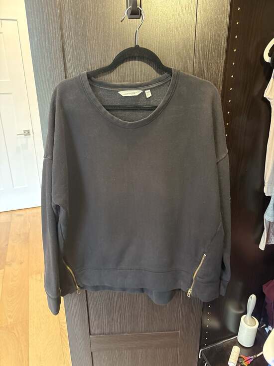 Athleta Tops - Athleta Purist Side Zip Sweatshirt Black Size XL